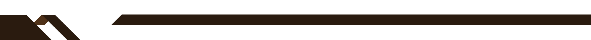 Minimalist design with brown angled lines on white background.